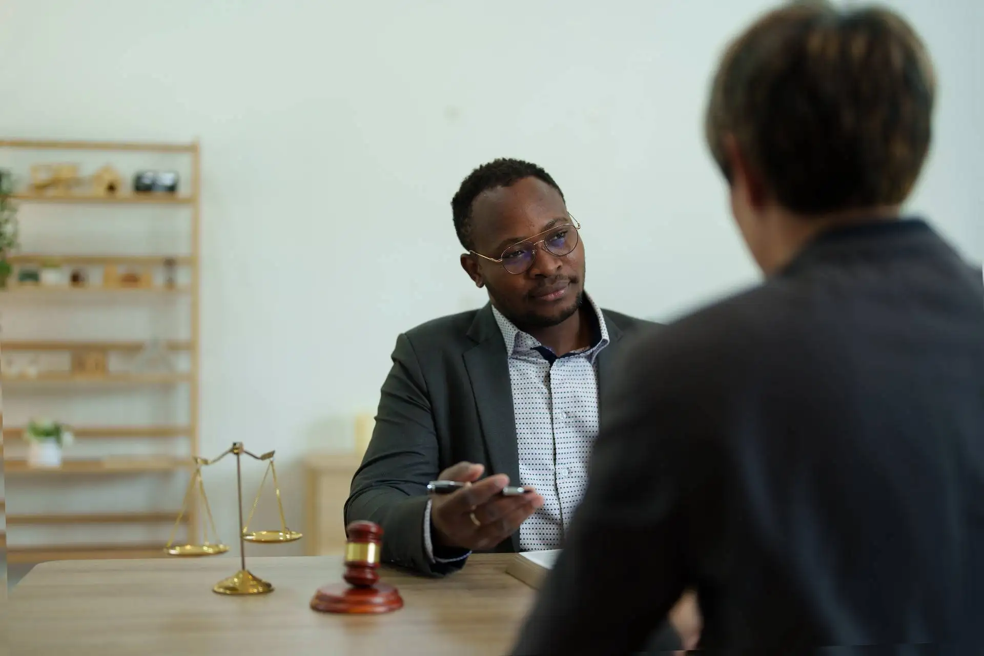 attorneys discussing a case
