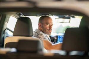 Man driving the car