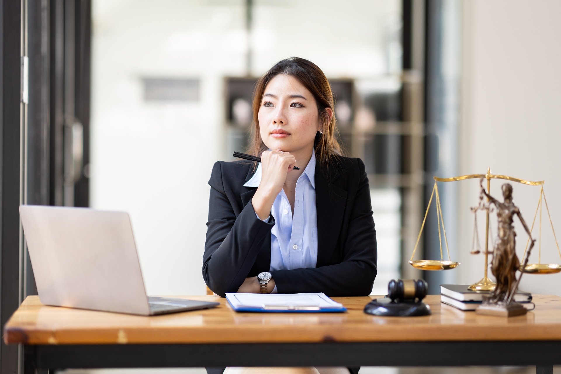 Business woman lawyer at desk