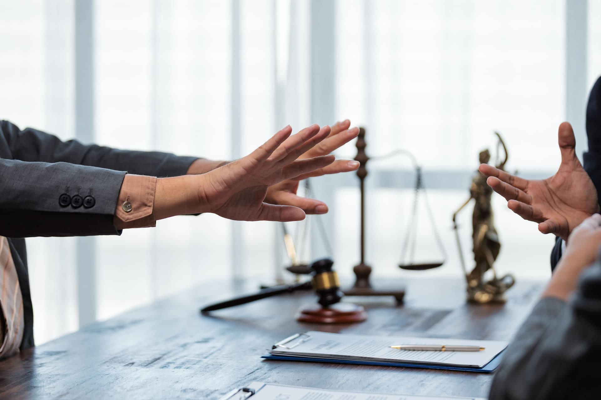 Lawyers discussing case