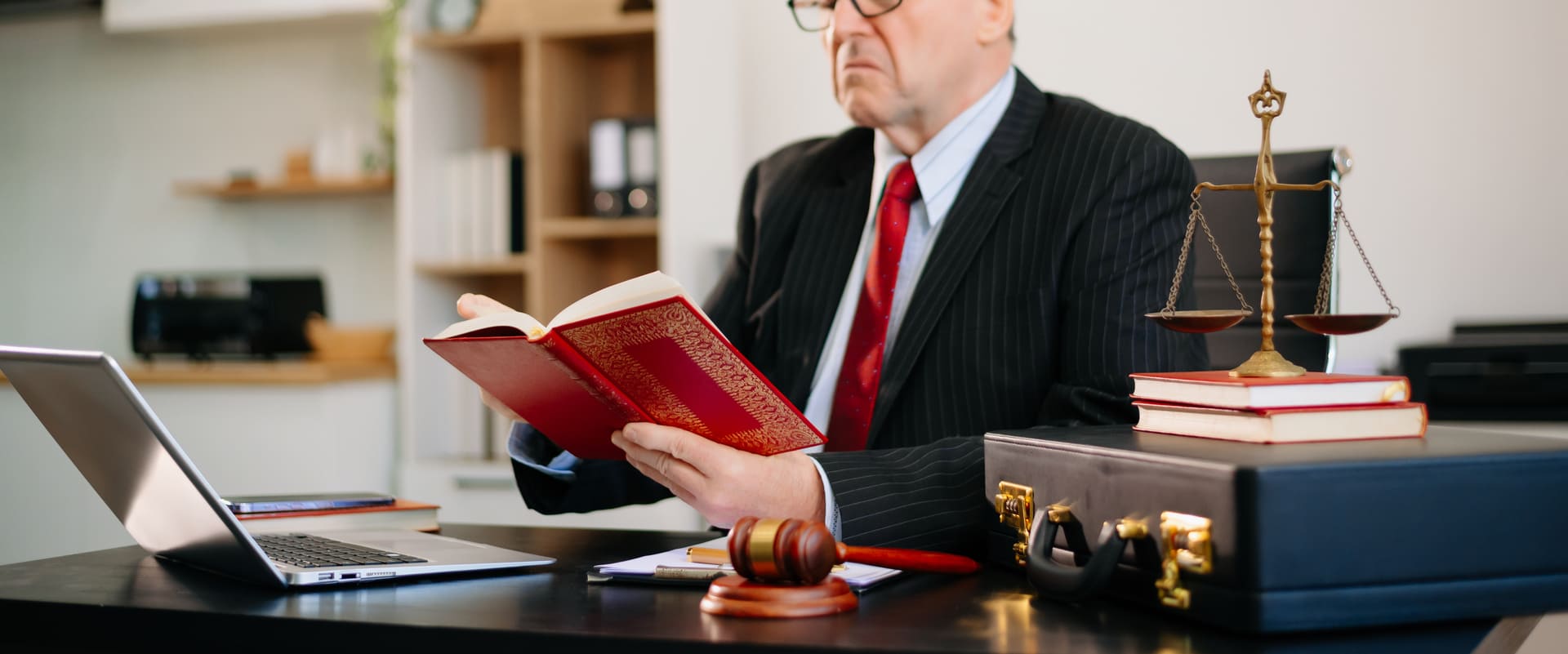 Senior Lawyer Reviewing Case