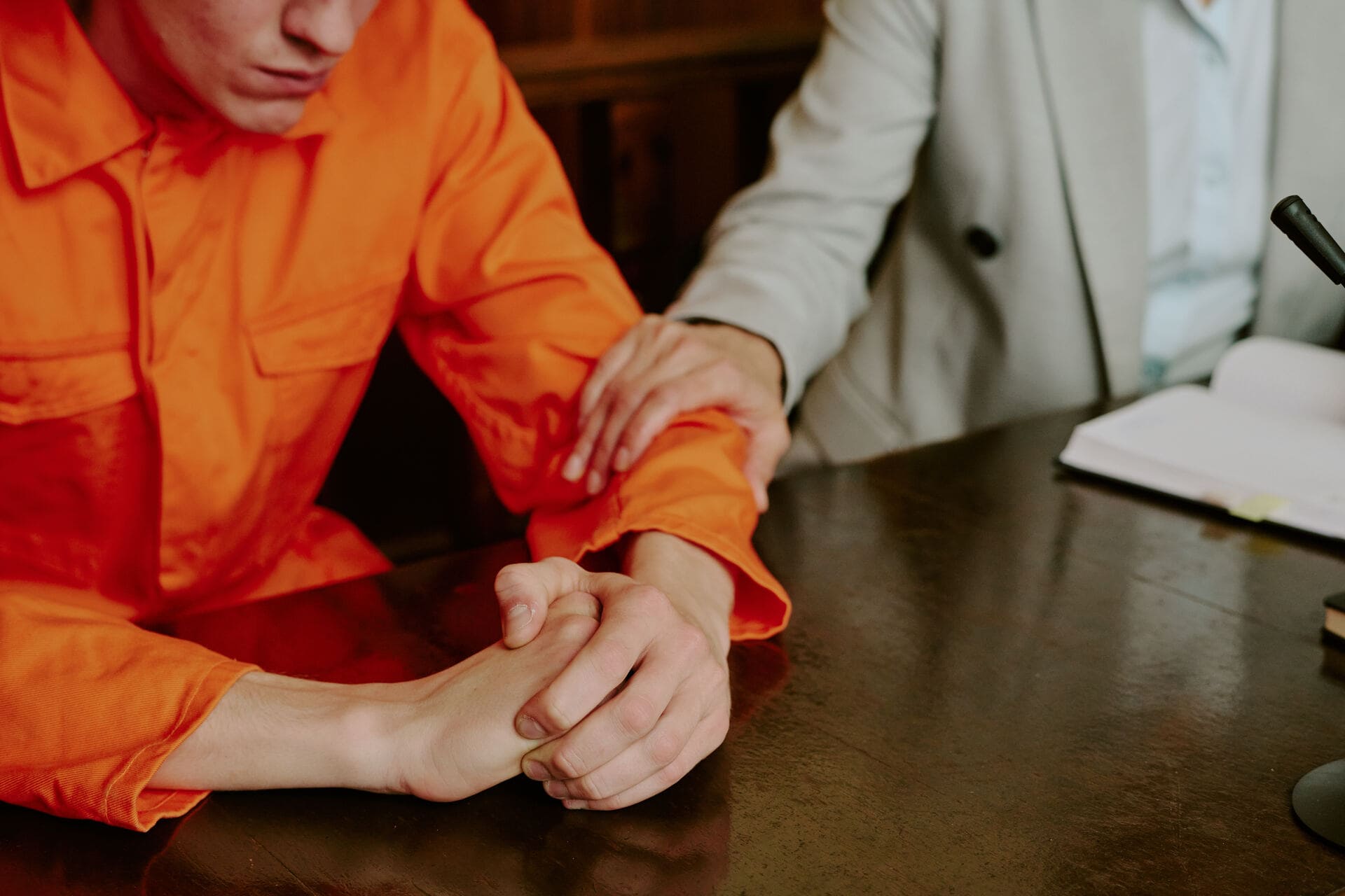Young man in courtroom illustration