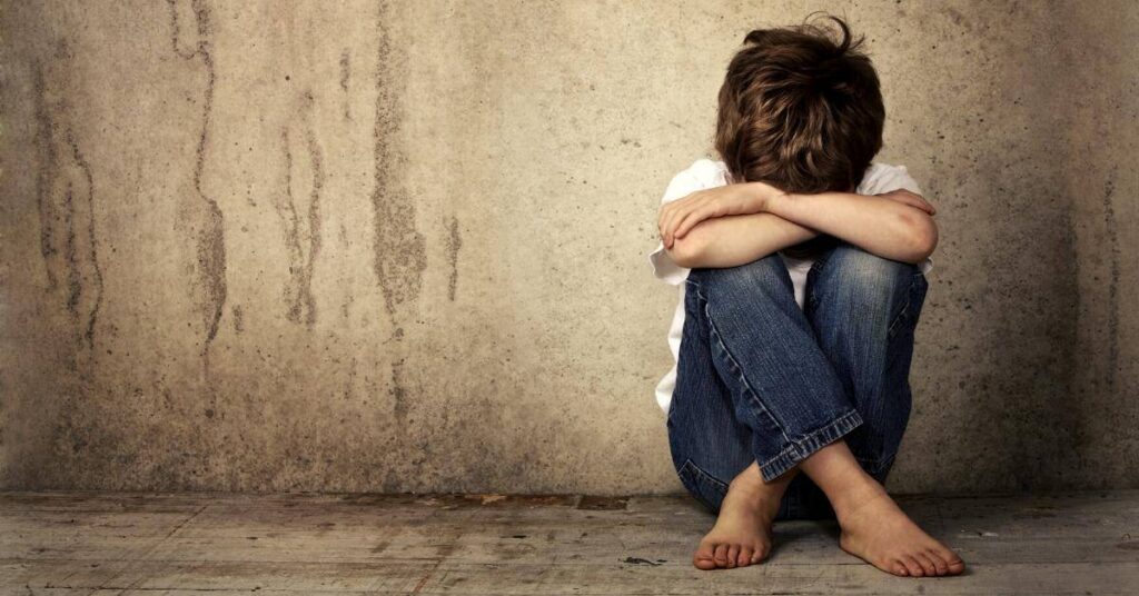 Stylized image of child in duress during course of child abuse case